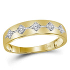 Radiant Love: 10kt Yellow Gold His Hers Round Diamond Cluster Matching Wedding Set - Splendid Jewellery