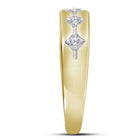 Radiant Love: 10kt Yellow Gold His Hers Round Diamond Cluster Matching Wedding Set - Splendid Jewellery