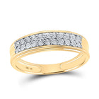 Radiant Love 10kt Yellow Gold His Hers Round Diamond Cluster Matching Wedding Set Side 2 view from the 10Kt Yellow Gold His Hers Round Diamond Cluster Matching Wedding Set 1 10 Cttwpin14481 collection by Splendid Jewellery