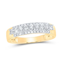 Load image into Gallery viewer, Radiant Love 10kt Yellow Gold His Hers Round Diamond Cluster Wedding Set 1 - 3/4 Cttw - Splendid Jewellery