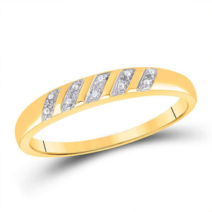 Radiant Love: 10kt Yellow Gold His Hers Round Diamond Square Matching Wedding Set - Splendid Jewellery