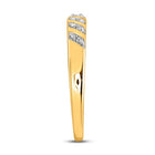 Radiant Love: 10kt Yellow Gold His Hers Round Diamond Square Matching Wedding Set - Splendid Jewellery