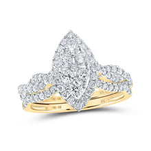 Load image into Gallery viewer, Radiant Love: 10kt Yellow Gold Marquise Diamond Wedding Ring Set - Splendid Jewellery
