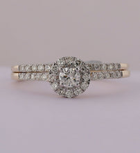 Load image into Gallery viewer, Radiant Love: 10kt Yellow Gold Round Diamond Bridal Wedding Ring Band Set 1/2 Cttw - Splendid Jewellery