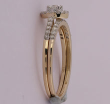 Load image into Gallery viewer, Radiant Love: 10kt Yellow Gold Round Diamond Bridal Wedding Ring Band Set 1/2 Cttw - Splendid Jewellery