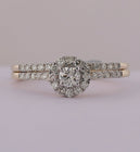 Radiant Love: 10kt Yellow Gold Round Diamond Bridal Wedding Ring Band Set 1/2 Cttw product Top View from Splendid Jewellery