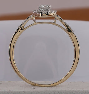 Radiant Love: 10kt Yellow Gold Round Diamond Bridal Wedding Ring Band Set 1/2 Cttw - Splendid Jewellery