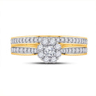 Radiant Love: 10kt Yellow Gold Round Diamond Bridal Wedding Ring Band Set 1/2 Cttw - Splendid Jewellery