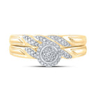 Radiant Love 10kt Yellow Gold Round Diamond Bridal Wedding Ring Band Set 1/6 Cttw - Splendid Jewellery