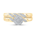 Radiant Love 10kt Yellow Gold Round Diamond Bridal Wedding Ring Band Set 1/6 Cttw - Splendid Jewellery