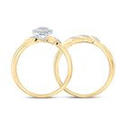 Radiant Love 10kt Yellow Gold Round Diamond Bridal Wedding Ring Band Set 1/6 Cttw product Side View from Splendid Jewellery