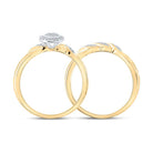 Radiant Love 10kt Yellow Gold Round Diamond Bridal Wedding Ring Band Set 1/6 Cttw - Splendid Jewellery