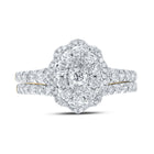 Radiant Love: 10kt Yellow Gold Round Diamond Bridal Wedding Ring Band Set product Side View 2 from Splendid Jewellery