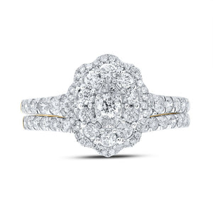 Radiant Love: 10kt Yellow Gold Round Diamond Bridal Wedding Ring Band Set - Splendid Jewellery