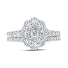 Radiant Love: 10kt Yellow Gold Round Diamond Bridal Wedding Ring Band Set - Splendid Jewellery