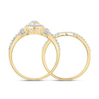 Radiant Love 10kt Yellow Gold Round Diamond Bridal Wedding Ring Band Set - Splendid Jewellery