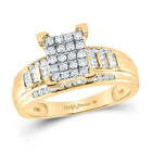 Radiant Love 10kt Yellow Gold Round Diamond Cluster Bridal Wedding Engagement Ring 1/2 Cttw - Splendid Jewellery