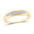 Radiant Love: 10kt Yellow Gold Round Diamond Cluster Wedding Ring Set 1/3 Cttw - Second Side View