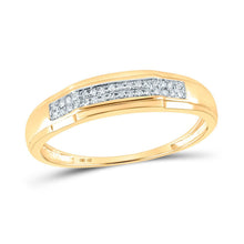 Load image into Gallery viewer, Radiant Love: 10kt Yellow Gold Round Diamond Cluster Wedding Ring Set 1/3 Cttw - Splendid Jewellery