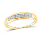 Radiant Love: 10kt Yellow Gold Round Diamond Cluster Wedding Ring Set 1/3 Cttw - Splendid Jewellery