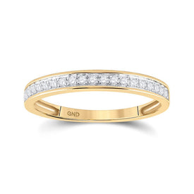 Radiant Love - 10kt Yellow Gold Round Diamond Halo Bridal Wedding Ring Band Set 1/2 Cttw - Splendid Jewellery