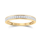 Radiant Love - 10kt Yellow Gold Round Diamond Halo Bridal Wedding Ring Band Set 1/2 Cttw product Top View from Splendid Jewellery