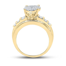 Load image into Gallery viewer, Radiant Love 10kt Yellow Gold Round Diamond Oval Bridal Wedding Engagement Ring 1-1/2 Cttw product Side View from Splendid Jewellery