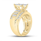 Radiant Love 10kt Yellow Gold Round Diamond Oval Bridal Wedding Engagement Ring 1 - 1/2 Cttw - Splendid Jewellery
