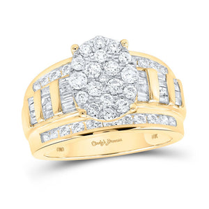 Radiant Love 10kt Yellow Gold Round Diamond Oval Bridal Wedding Engagement Ring 1 - 1/2 Cttw - Splendid Jewellery