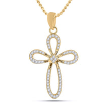 Load image into Gallery viewer, Radiant Love: 10kt Yellow Gold Womens Diamond Cross Pendant - Splendid Jewellery