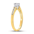 Radiant Love 10kt Yellow Gold Womens Round Diamond 3 - stone Promise Ring - Splendid Jewellery