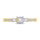Radiant Love 10kt Yellow Gold Womens Round Diamond 3 - stone Promise Ring - Splendid Jewellery