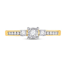 Load image into Gallery viewer, Radiant Love 10kt Yellow Gold Womens Round Diamond 3 - stone Promise Ring - Splendid Jewellery