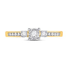 Radiant Love 10kt Yellow Gold Womens Round Diamond 3 - stone Promise Ring - Splendid Jewellery