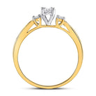 Radiant Love 10kt Yellow Gold Womens Round Diamond 3 - stone Promise Ring - Splendid Jewellery