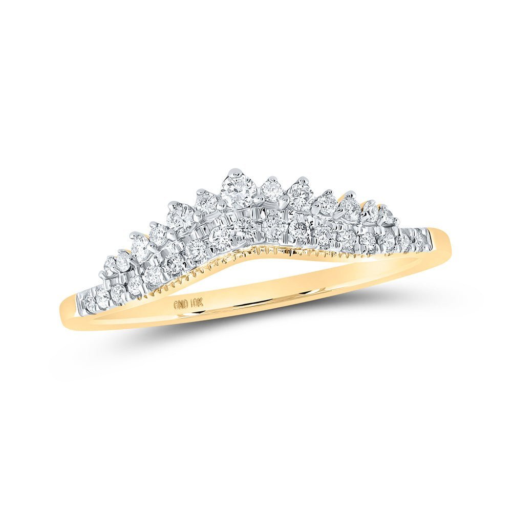 Radiant Love 10kt Yellow Gold Womens Round Diamond Enhancer Wedding Band 1/5 Cttw - Splendid Jewellery