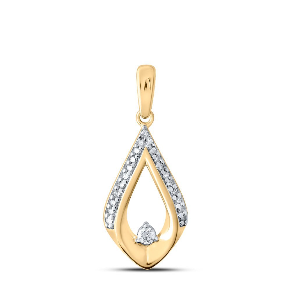 Radiant Love: 10kt Yellow Gold Women's Round Diamond Fashion Pendant - Splendid Jewellery