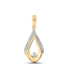 Radiant Love: 10kt Yellow Gold Women's Round Diamond Fashion Pendant - Splendid Jewellery