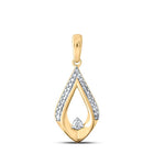 Radiant Love: 10kt Yellow Gold Women's Round Diamond Fashion Pendant - Splendid Jewellery