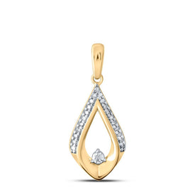 Radiant Love: 10kt Yellow Gold Women's Round Diamond Fashion Pendant - Splendid Jewellery