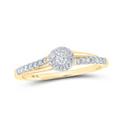 Radiant Love: 10kt Yellow Gold Womens Round Diamond Halo Promise Ring - Splendid Jewellery