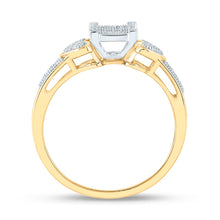 Load image into Gallery viewer, Radiant Love: 10kt Yellow Gold Womens Round Diamond Heart Cluster Ring Side View from Splendid Jewellery