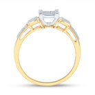 Radiant Love: 10kt Yellow Gold Womens Round Diamond Heart Cluster Ring - Splendid Jewellery