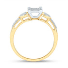 Radiant Love: 10kt Yellow Gold Womens Round Diamond Heart Cluster Ring - Splendid Jewellery