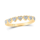 Radiant Love: 10kt Yellow Gold Womens Round Diamond Heart Ring 1/8 Cttw - Splendid Jewellery
