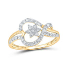 Radiant Love: 10kt Yellow Gold Womens Round Diamond Heart Ring 3/8 Cttw - Splendid Jewellery