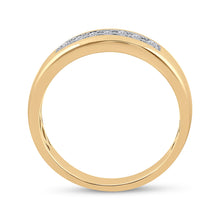Load image into Gallery viewer, Radiant Love 10kt Yellow Gold Womens Round Diamond Single Row Wedding Band Side View 2 from Splendid Jewellery