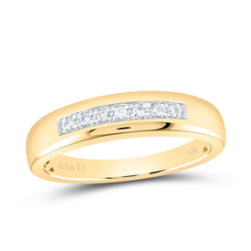 Radiant Love 10kt Yellow Gold Womens Round Diamond Single Row Wedding Band - Splendid Jewellery
