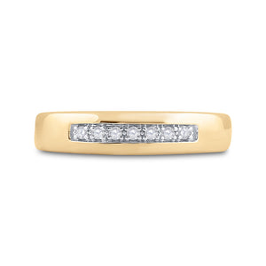 Radiant Love 10kt Yellow Gold Womens Round Diamond Single Row Wedding Band - Splendid Jewellery