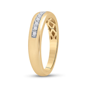 Radiant Love 10kt Yellow Gold Womens Round Diamond Single Row Wedding Band - Splendid Jewellery